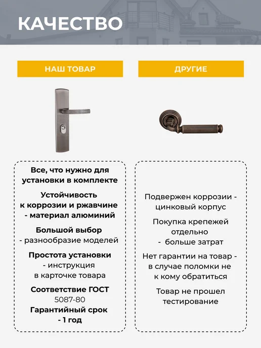 СТАНДАРТ Ручка дверная для входной двери, серый, фото 5