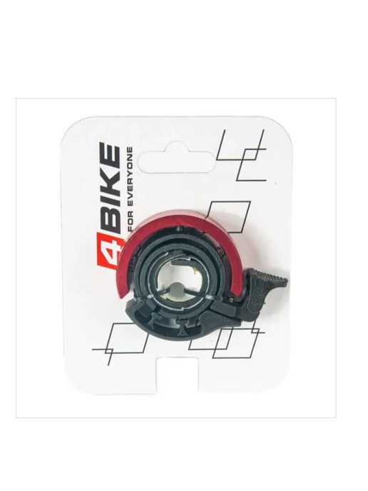 4BIKE Велозвонок BB3213L-Red алюминий+плаcтик, D-46мм, красный, красный