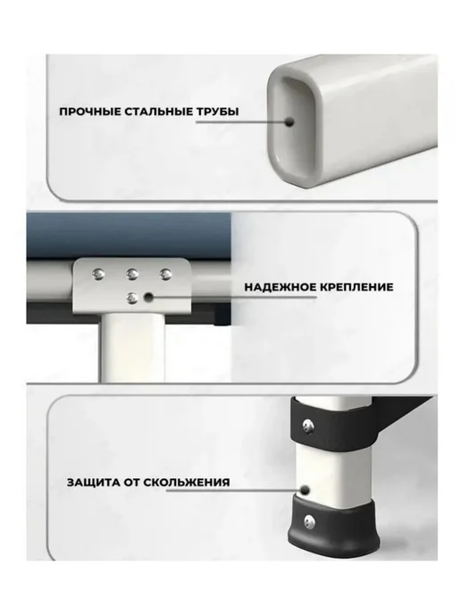 Раскладушка туристическая с матрасом взрослая походная, черный, фото 6