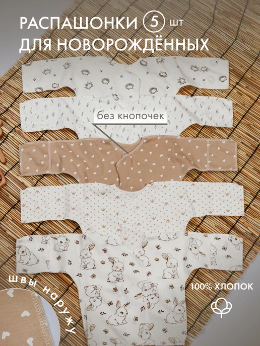 ABCLIFE kids Набор распашонок для новорожденных с антицарапками, вариант