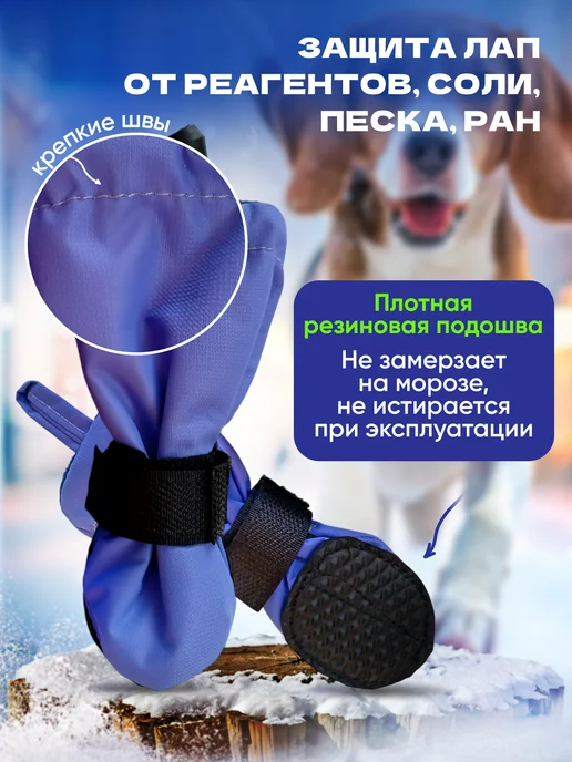 JollyPet Зимняя обувь для собак, фиолетовые №1, фиолетовый, фото 3