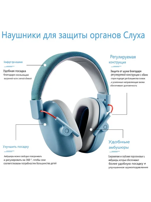 Детские наушники с шумоподавлением 3-16 лет, вариант, фото 3