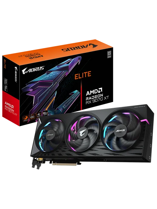 Gigabyte Видеокарта RX 9070XT AORUS E 16 ГБ (GV-R9070XTAORUS E-16GD), 16 ГБ, фото 2