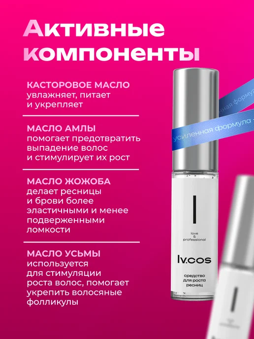 LV.COS Тушь для ресниц и бровей для роста набор 2=1, вариант, фото 7