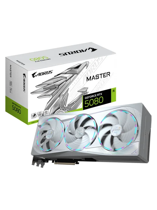 Gigabyte Видеокарта RTX 5080 MASTER ICE 16 ГБ (GV-N5080AORUSM ICE-16G…, 16 ГБ, 16 г, фото 2