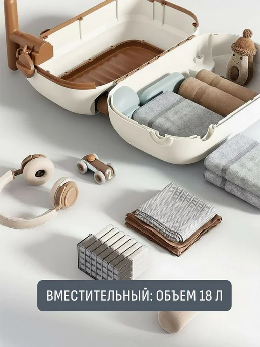 Чемодан каталка детский на колесиках, белый, фото 4