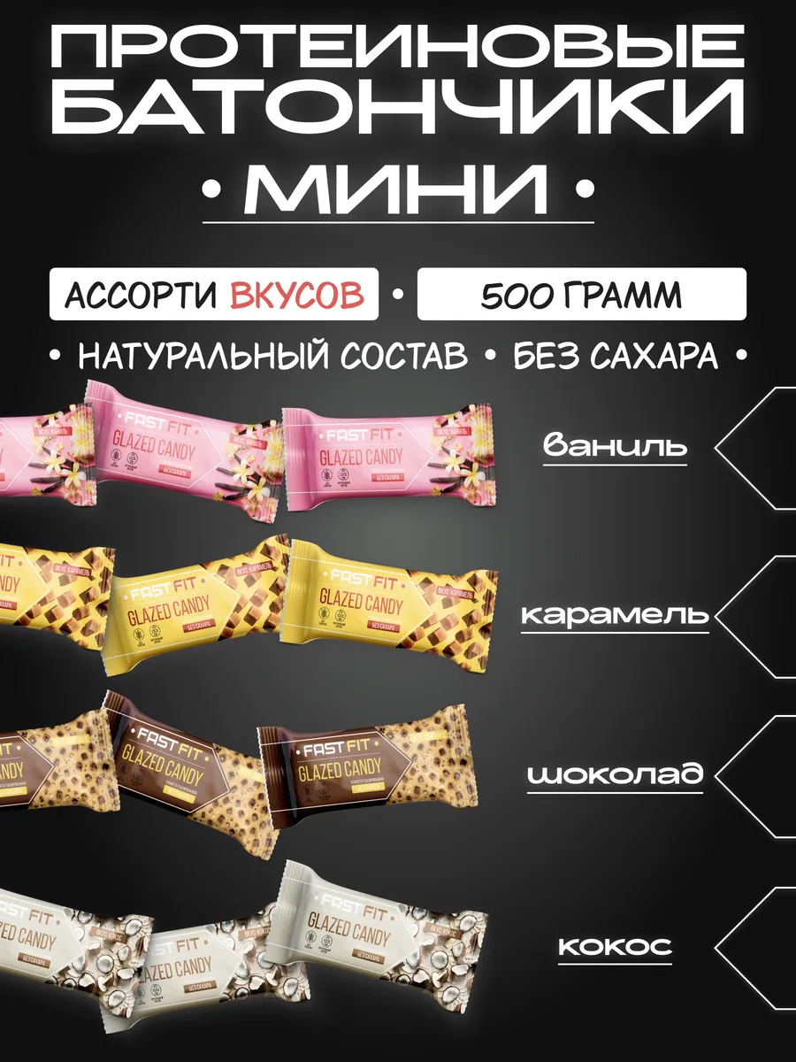Конфеты без сахара, протеиновые батончики FastFIT