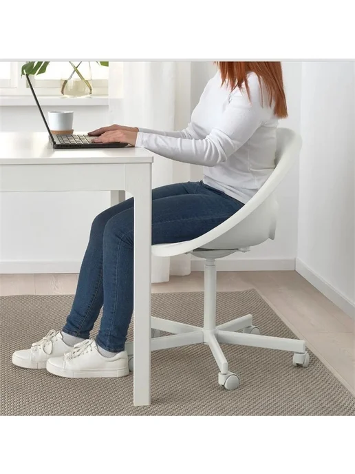 IKEA LOBERGET офисный стул для дома, черный, фото 4