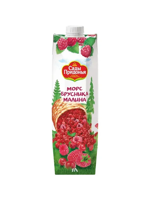 Сады Придонья Морс бруснично-малиновый 1л, 1 л