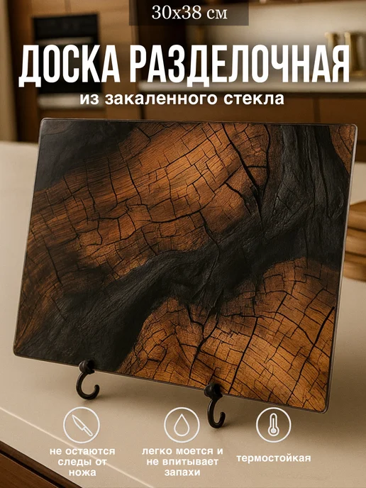 KIRILL LAPKIN Доска разделочная стеклянная, серый