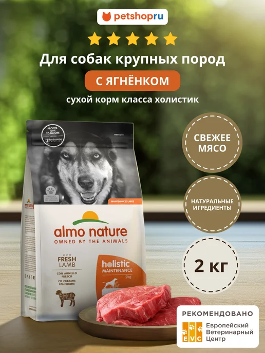 Сухой корм ALMO NATURE для собак, крупные, ягненок, 2 кг