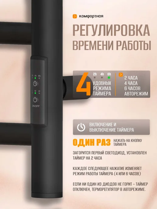 Суховей Полотенцесушитель электрический Стиль 60х40 см, 60x40 см, фото 4