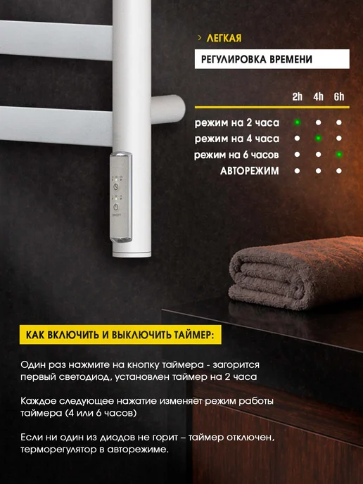 Суховей Полотенцесушитель электрический Соната 80х50 белый, 80x50, фото 3