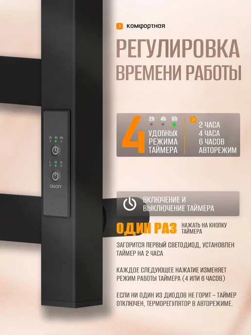 Суховей Полотенцесушитель электрический Триумф 60х40 с полкой, 60x40, фото 4