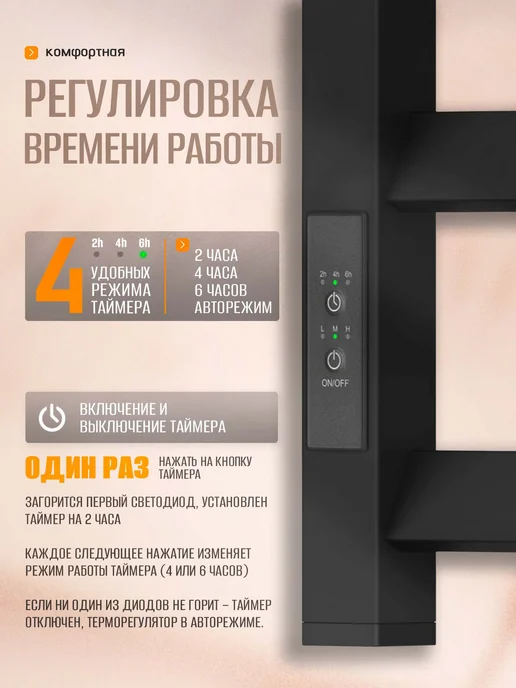 Суховей Полотенцесушитель электрический Глобус 60х40 см, 60x40 см, фото 4