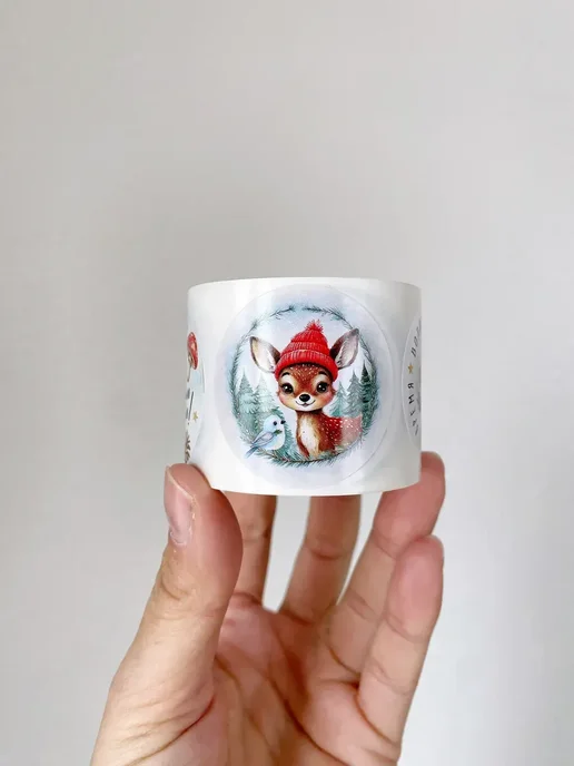 CRAFT STICKERS Новогодние наклейки в рулоне "Время волшебства", красный, фото 5