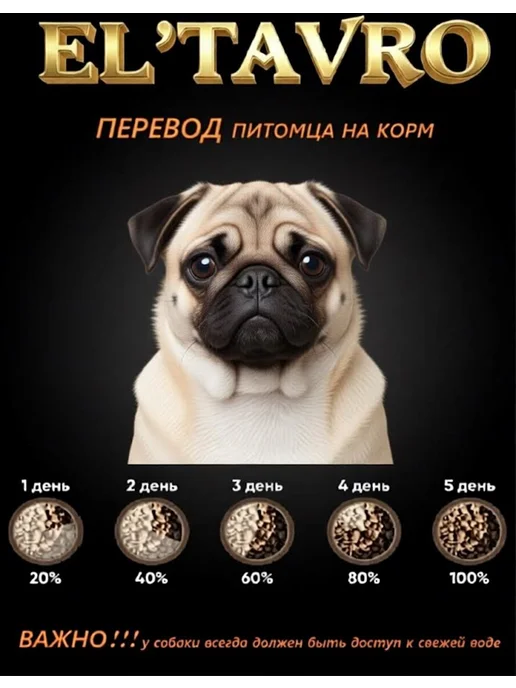 Сухой корм ELTAVRO Lider для собак, телятина, 0,8 кг, фото 5