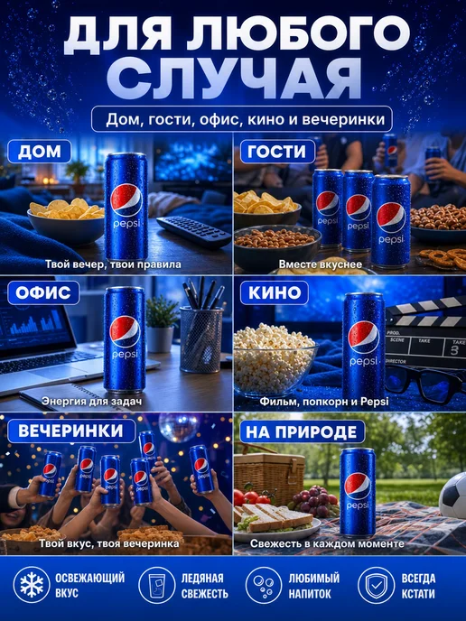 pepsi Напиток газированный Пепси Без Сахара жб 24 шт по 0,33 л, 24 шт, 330 мл, фото 6
