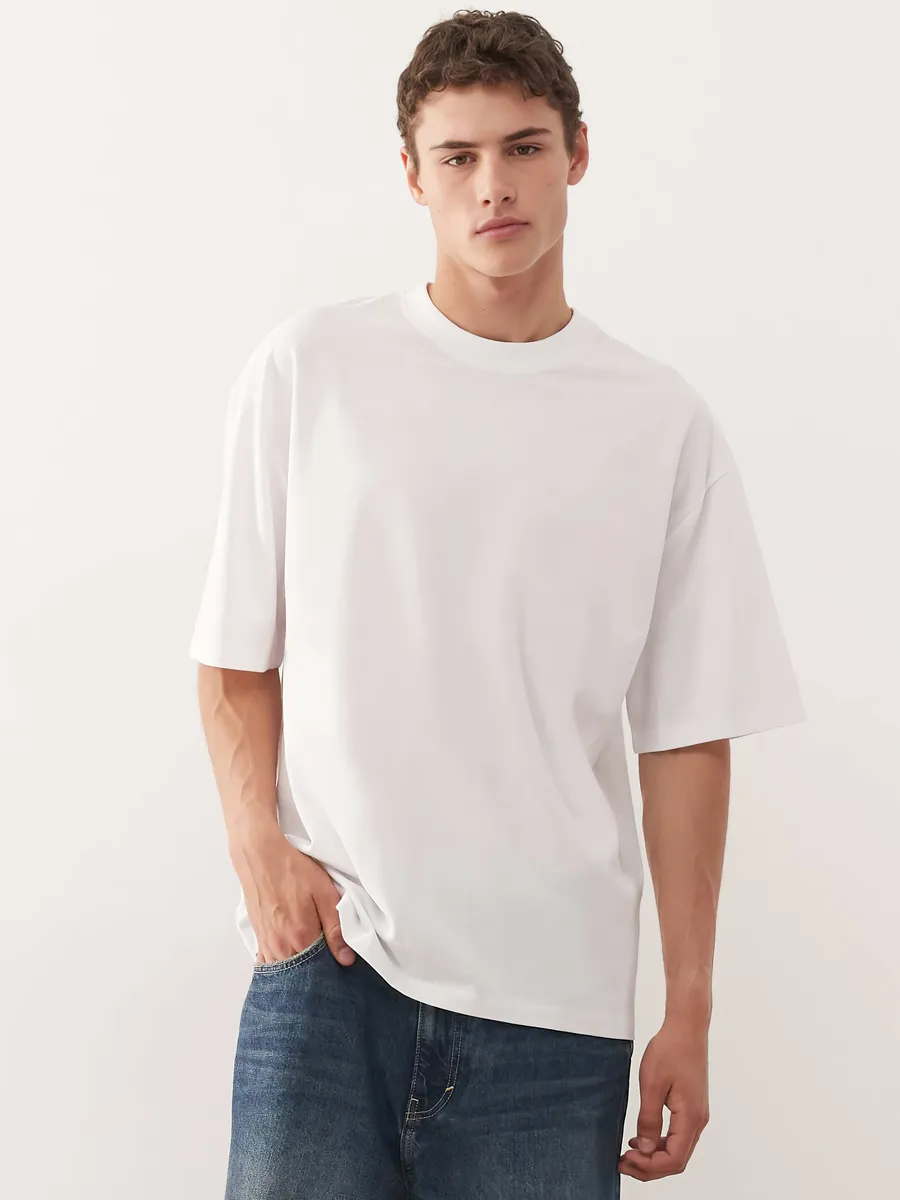 Плотная футболка футер oversize базовая