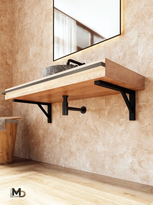METALDECOR Кронштейны 40 см (2 шт.) усиленные Белые, 2 шт, фото 7
