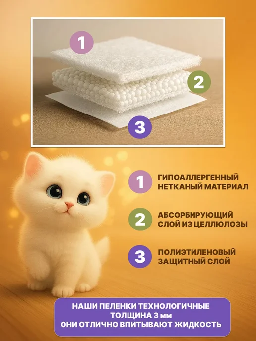 Велюровые лапки Пеленки одноразовые для животных 60х60 30 штук, 60x40, фото 3