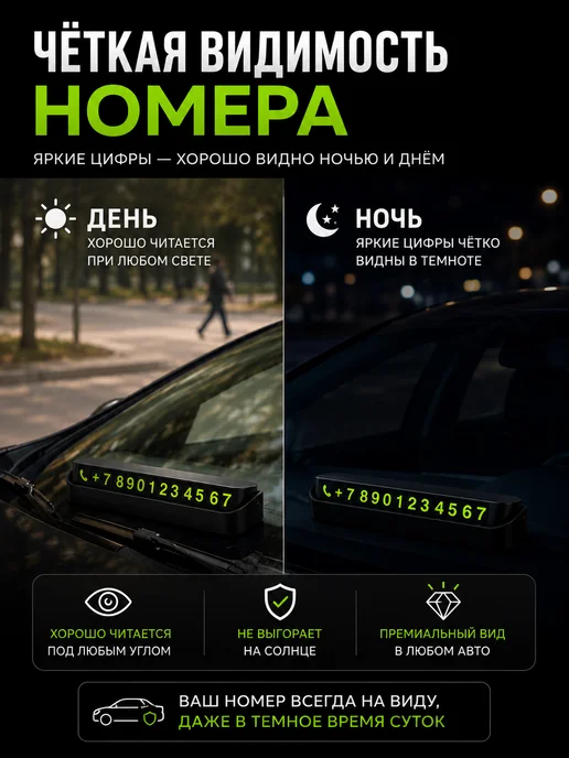 без бренда Автовизитка номер телефона для машины, вариант, фото 4