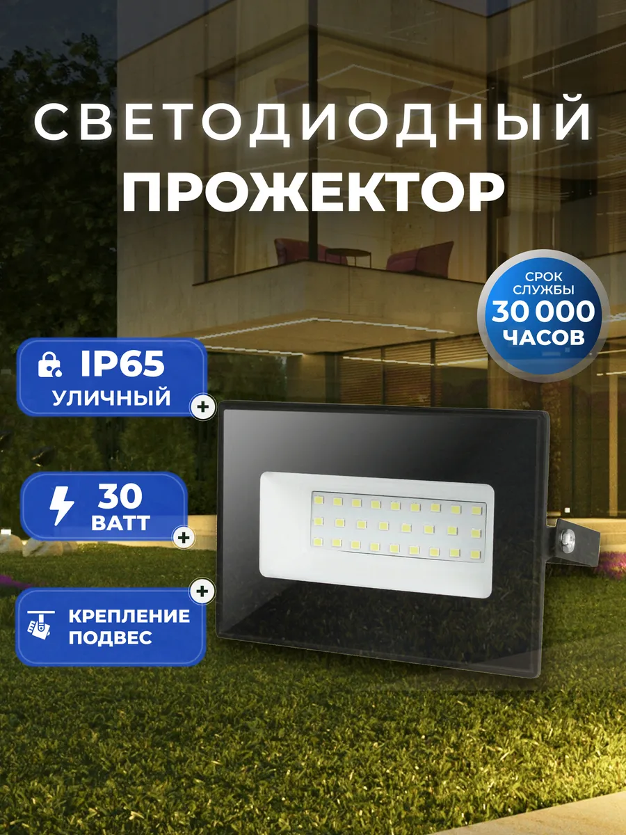 Светодиодный прожектор FL SMD 30W/6500K/IP65