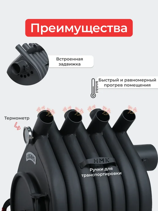 Новосибирская Металлообрабатывающая Компания Печь воздухогрейная Сибирь БВ-120, вариант, фото 3