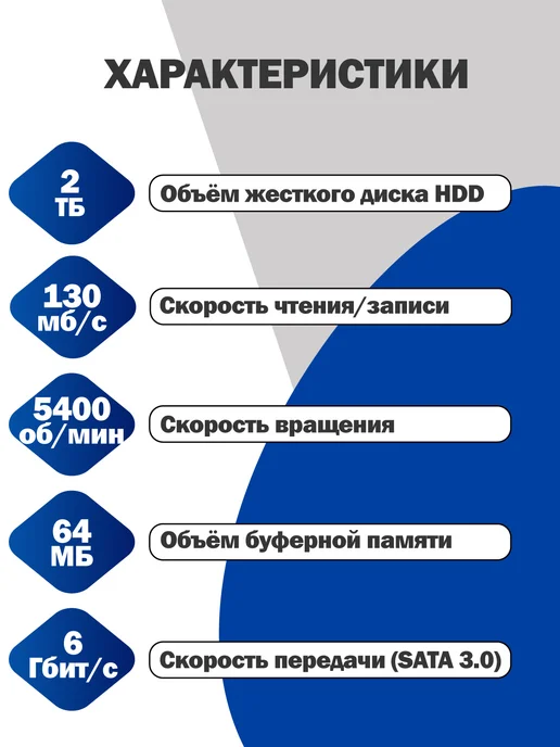 Чалый Внутренний жесткий диск WD AV-GP 2 Тб, 2 ТБ, фото 2