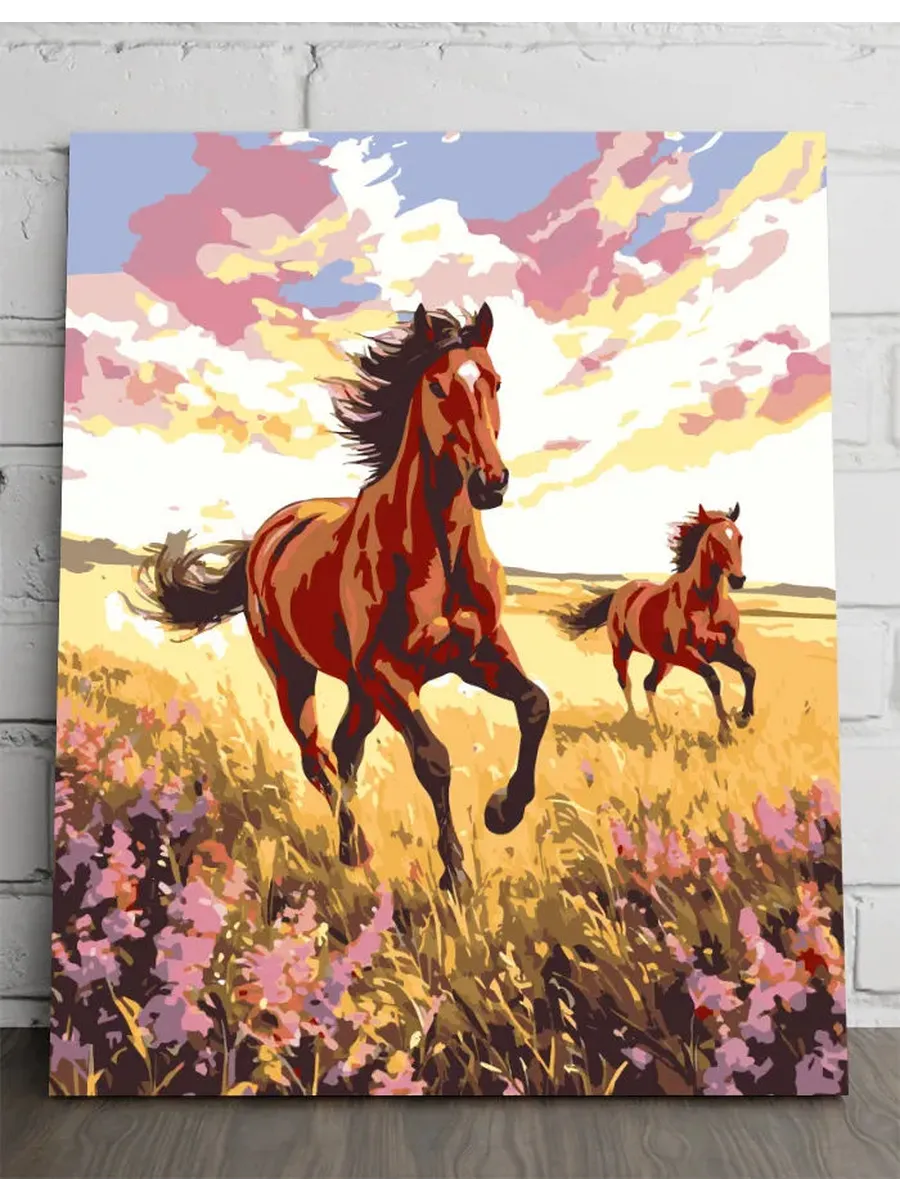 Скачущие лошади 2 — 40×50 см