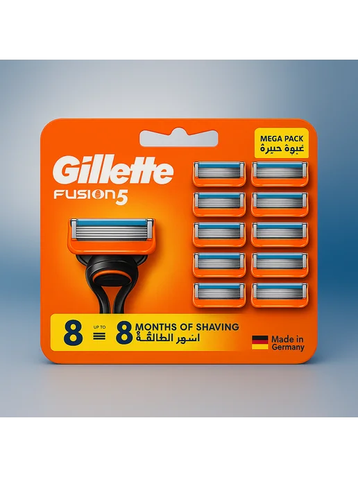 GILLETTE Кассеты для бритья сменные лезвия для бритвы Fusion 5 8 шт, 8 шт