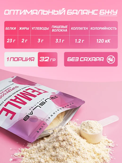 Ruslabnutrition Протеин FEMALE женский для похудения 416г карамель, 416 г, фото 8