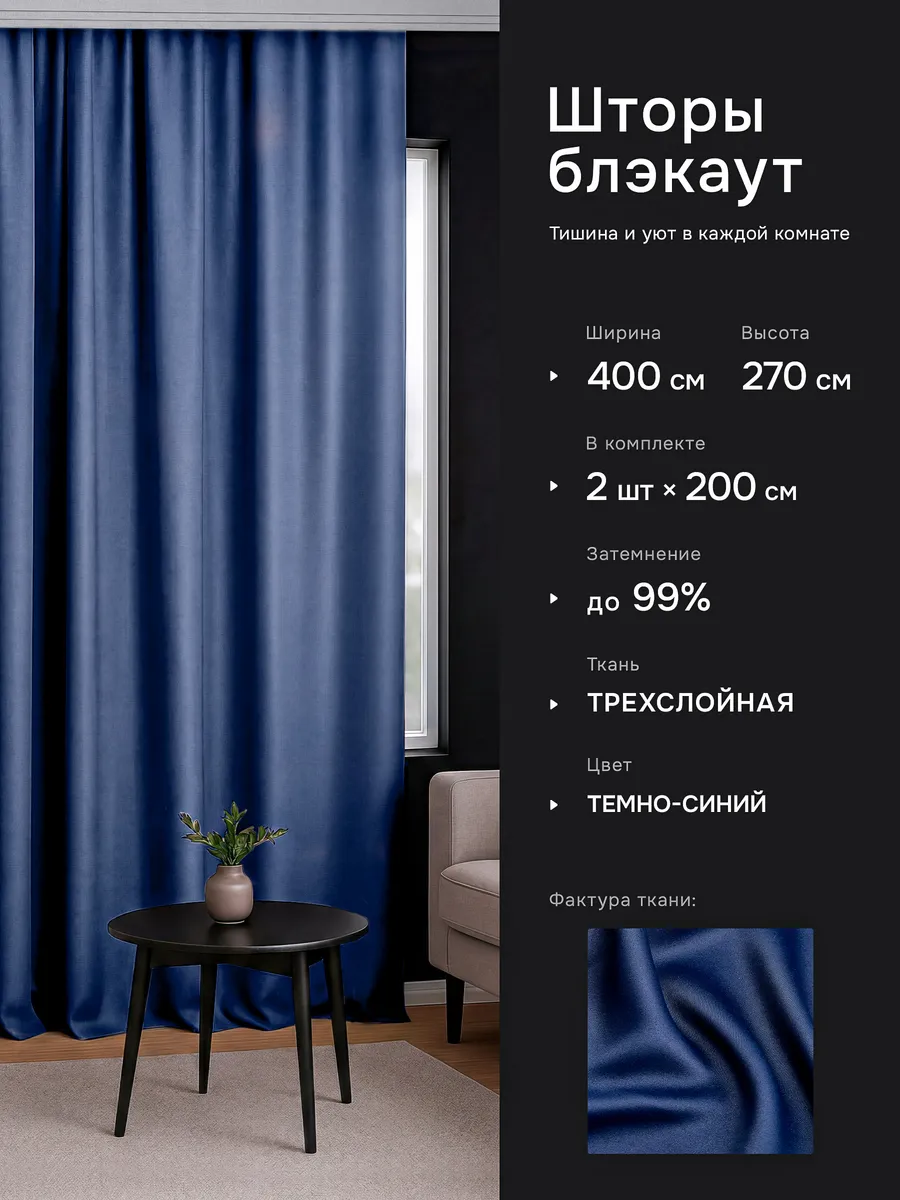 Шторы блэкаут для дома и кухни 200х270