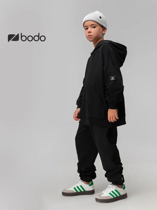 BODO Костюм на молнии спортивный, черный, фото 2
