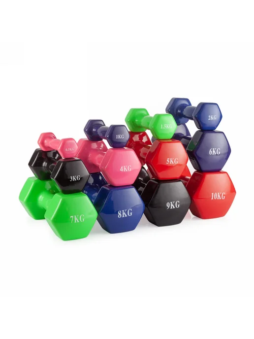 VictoryFit Гантель винил для фитнеса 4 кг, 6 кг, фото 5