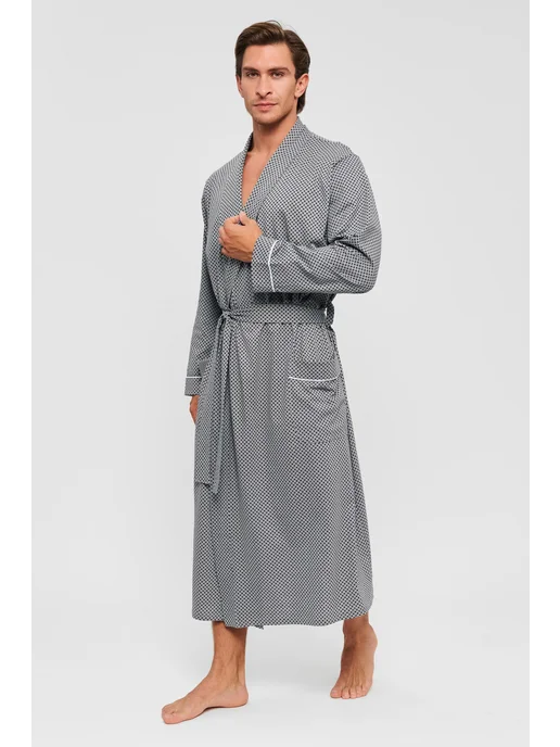 Lika Dress Халат домашний без капюшона, серый, фото 2