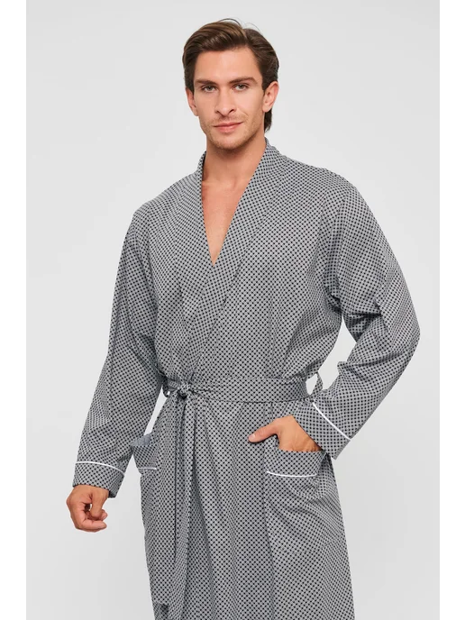 Lika Dress Халат домашний без капюшона, серый, фото 4