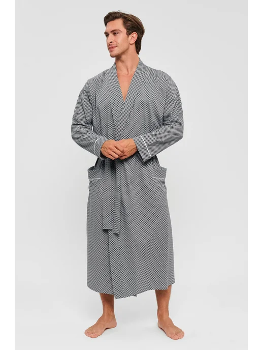 Lika Dress Халат домашний без капюшона, серый, фото 8