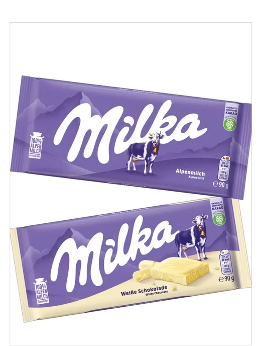 milka Шоколад Милка белая и молочная набор 2шт, 2 шт, фото 2