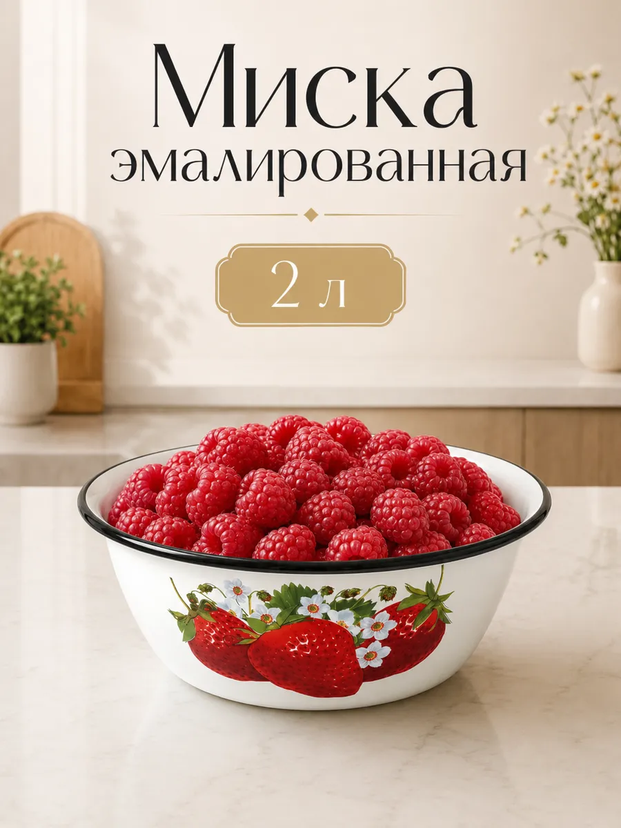 Миска эмалированная 2 л