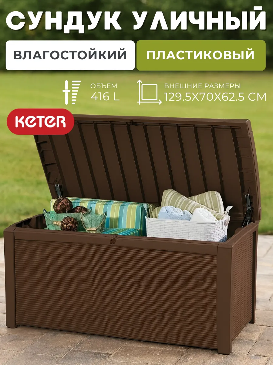 Пластиковый сундук садовый ящик Borneo Deck Box 416 л
