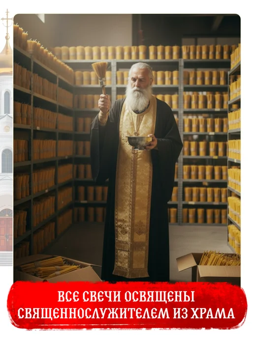 Свечилия Свечи алтарные восковые церковные освященные №8 40 шт, 40 шт, фото 3