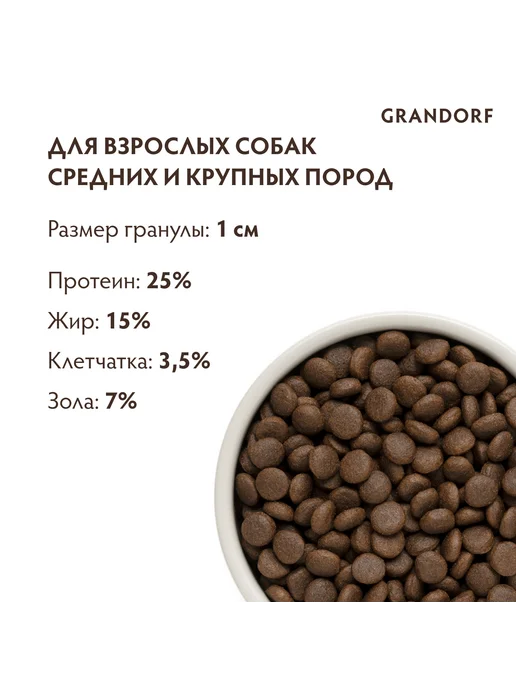 Сухой корм Grandorf' для собак, индейка, кролик, 1 кг, фото 3