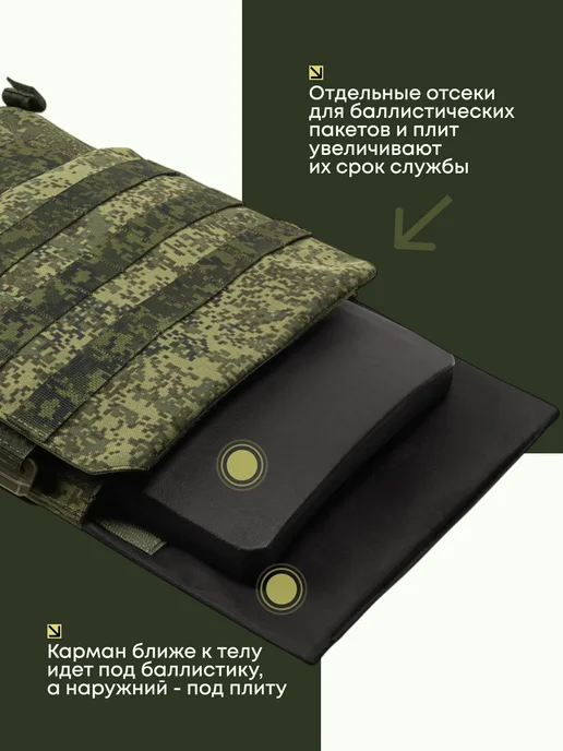TOGA UNIT Бронежилет тактический с плитами БР5, плитник цифра, зеленый, фото 5
