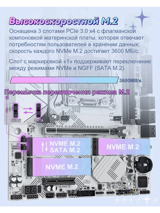 MAHCINIST x99 Материнская плата RS9 LGA2011-3 Xeon E5 v3 v4 DDR4 M-ATX, U9 DDR4 TPM2.0 argb, фото 5
