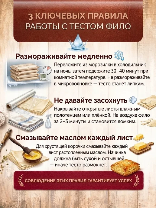 Gretta Тесто Фило для выпечки продукты из Белоруссии, 460 г, фото 3