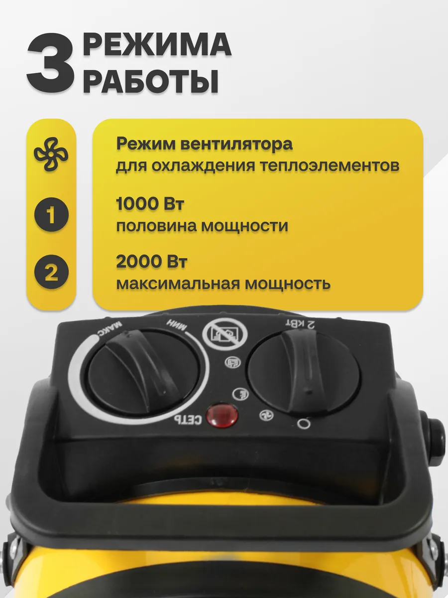 Пушка электрическая PTC2000S, тепловентилятор - фото 2