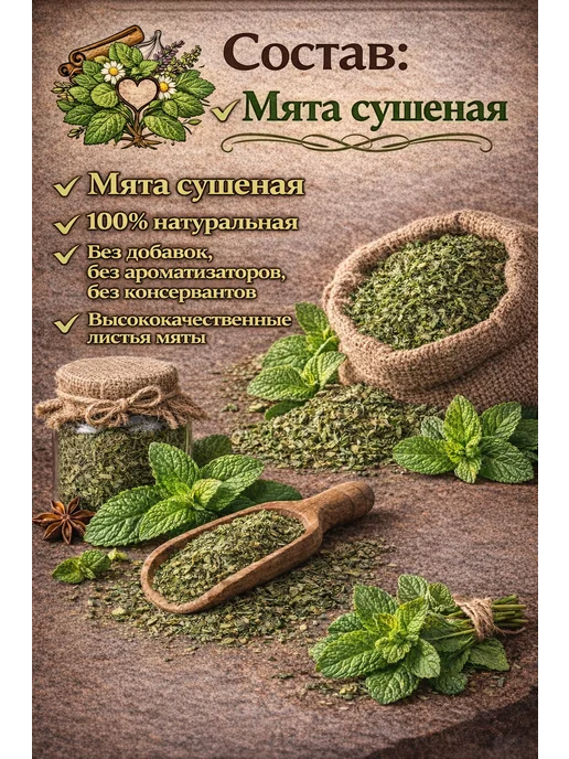 Дерево любви в банке Мята сушеная 80 гр, 140 г, фото 2