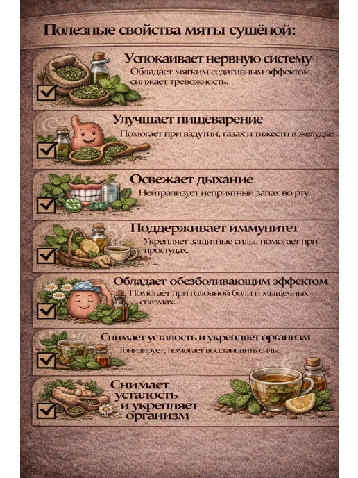 Дерево любви в банке Мята сушеная 80 гр, 140 г, фото 3