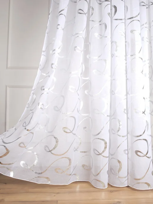 Sof Home Тюль белый под лен комплект 2шт 200х250, 200x250, 2 шт, фото 2